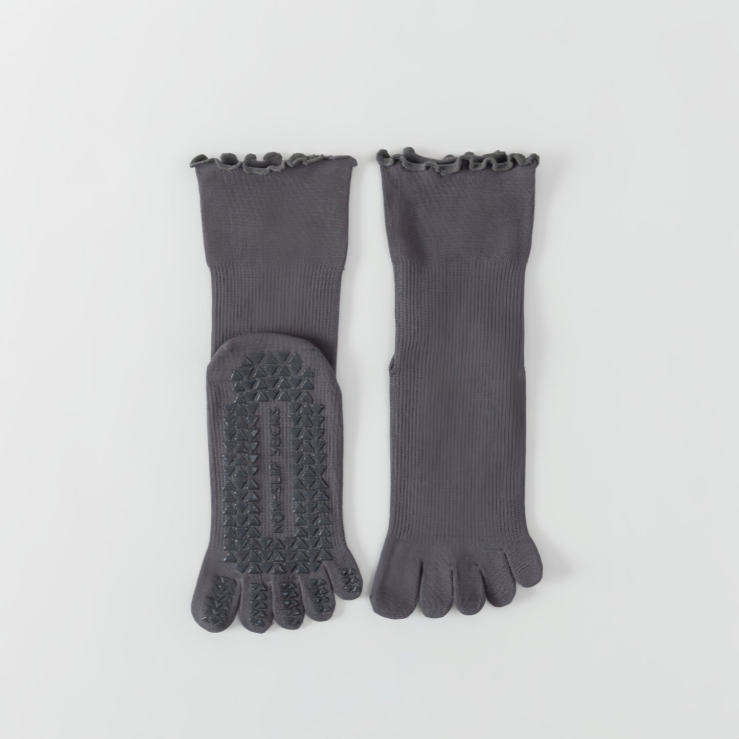 Non-Slip Yoga Socks with Toes for Women – Grip Pilates Barre Socks for Home, Gym & Studio Workouts
